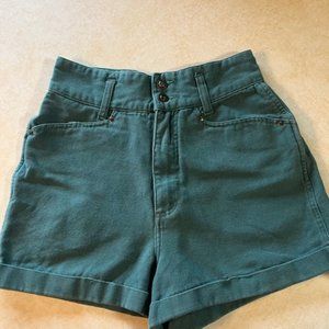 Vintage EXPRESS Jeans Green Shorts 7/8